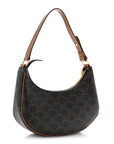 Triomphe Canvas Calfskin Ava Shoulder Bag Tan