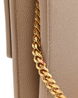 Grain De Poudre Monogram Uptown Chain Wallet Dark Beige