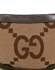Monogram Jumbo GG Textured Dollar Calfskin Web Mini Ophidia Half Moon Hobo Camel Ebony New Acero