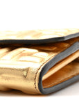 Vitello Catalan Mirror FF 1974 Embossed Continental Wallet on Chain Gold