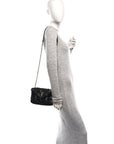 Lambskin Quilted Toy Loulou Puffer Monogram Chain Satchel Black