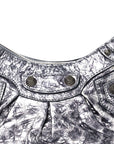 Metallic Agneau Arena Leopard Le Cagole Shoulder Bag XS Dark Grey