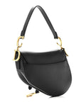 Grained Calfskin Saddle Bag Black