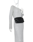 Paper Calfskin Intrecciato Stretch Cassette Black