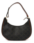 Triomphe Canvas Calfskin Ava Shoulder Bag Tan