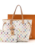 LV X TM Monogram Multicolor Neverfull MM White