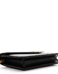 Grain De Poudre Matelasse Chevron Monogram Envelope Chain Wallet Black