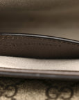 GG Supreme Monogram Textured Dollar Calfskin Web Mini Ophidia Envelope Shoulder Bag Beige Ebony New Acero