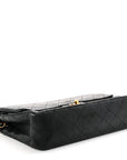 Lambskin Quilted Medium Double Flap Black