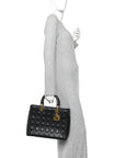 Lambskin Cannage Large Lady D1OR Black