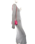Lambskin Chevron Quilted Mini Square Flap Pink