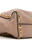 Soft Calf Studded Shopping Tote Cammeo