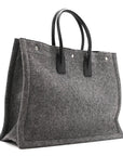 Wool Calfskin Rive Gauche Tote Grey