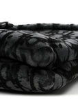 Oblique Mink Fur Saddle Soft Bag Dark Grey