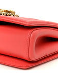 Lambskin Medium Devotion Crossbody Bag Corallo