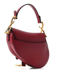 Grained Calfskin Mini Saddle Bag Red