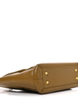 Grained Calfskin Maxi Intrecciato Small Arco Moutarde