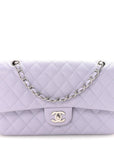 Caviar Quilted Medium Double Flap Light Purple