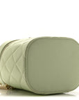 Lambskin Quilted Trendy Vanity Case Sea Green
