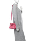 Calfskin Star Studded Bon Bon Bucket Bag Candy Pink