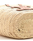 Raffia Calfskin Triomphe Teen Panier Tan