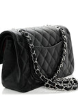 Caviar Quilted Small Double Flap Black