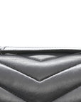 Calfskin Y Quilted Monogram Medium Loulou Chain Satchel Storm