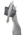 Soft Grained Calfskin Small Belt Cabas Phantom Grey