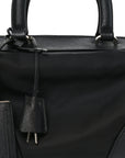 Nylon Saffiano Top Handle Bag Black