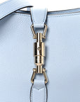Grained Calfskin Web Medium Jackie 1961 Hobo Light Blue