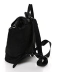 Nylon Vela Saffiano Small Cinch Backpack Black