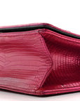 Metallic Lizard Small D1ORama Flap Bag Fuchsia