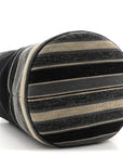Striped Canvas Deauville Drawstring Backpack Black