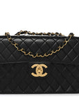 Lambskin Quilted Jumbo Single Flap Black