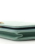 Caviar Quilted Boy Wallet On Chain WOC Light Blue