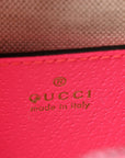 GG Supreme Monogram Textured Dollar Calfskin Web Ophidia Small Crossbody Bag Beige Ebony Fuchsia