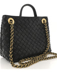 Nappa Intrecciato Small Andiamo With Chain Shoulder Bag Black