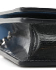 Textured Patent Bi-color GG Marmont Wallet on Chain Silver Blue