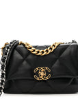 Lambskin Quilted Medium CHNL 19 Flap Black