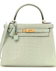 Matte Alligator Kelly Retourne 28 Vert D'eau