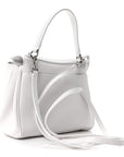Natural Smooth Calfskin Mini Rodeo Top Handle Handbag Optic White