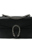 Pebbled Calfskin Small Dionysus Shoulder Bag Black