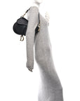 Grained Calfskin Saddle Bag Black