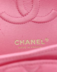 Caviar Quilted Medium Double Flap Pink