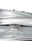 Lambskin Graffiti Printed Medium Double Flap Black Silver