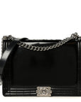 Patent Medium Boy Reverso Flap Black