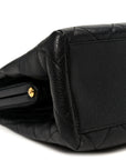Caviar Quilted Kisslock Shoulder Bag Black
