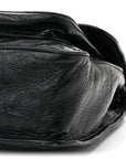 Crinkled Calfskin Matelasse Monogram Medium Niki Chain Satchel Black