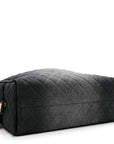 Washed Denim Quilted Large CHNL 25 Handbag Black