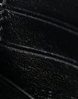 Shiny Calfskin Monochrome Crocodile Embossed Hourglass Chain Bag Black